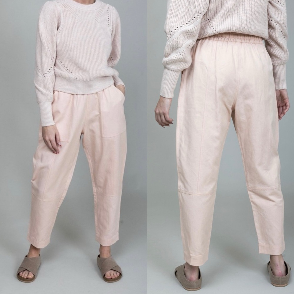 Apiece Apart Pale Blush Cropped Ankle Pants